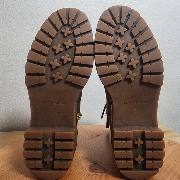 Tory Burch Combat Boots Womens Size 5M Brown Suede Ankle Lace Up Lug Sole 10942 - Picture 13 of 13